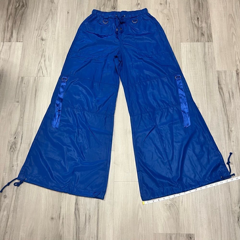 NWOT Current Mood x Dolls Kill electric blue rave pants sz XS lightweight - Picture 6 of 14